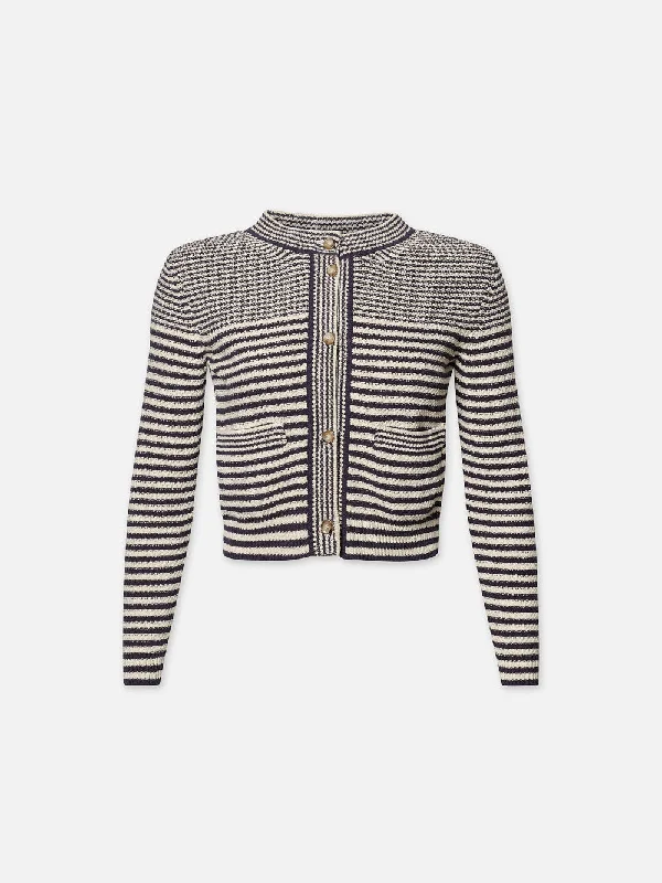 Compact Stripe Cardi -- Navy Multi