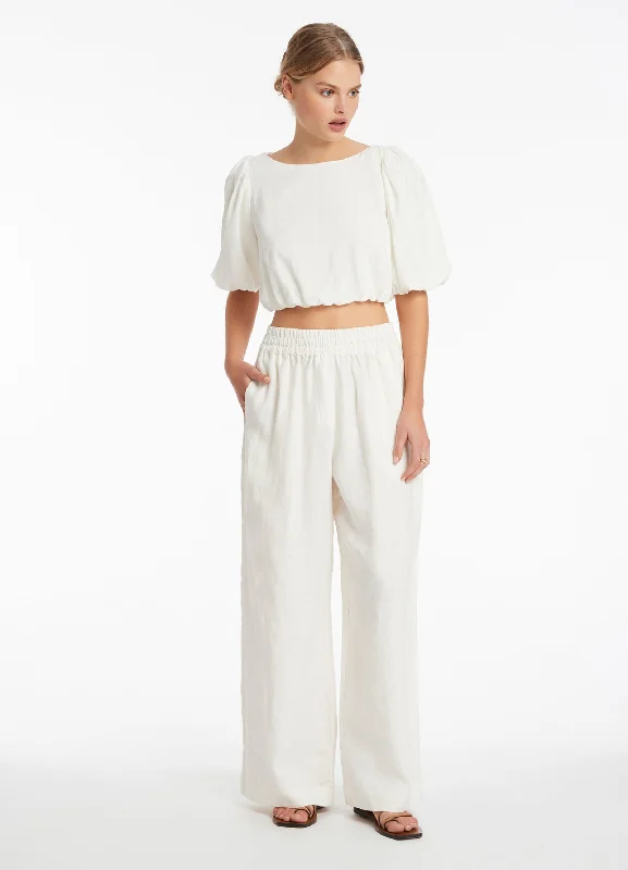 Jetset Wide Leg Pants - Cream