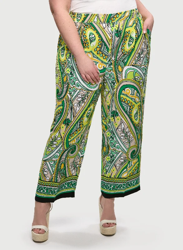 Joseph Ribkoff - Paisley Print Wide Leg Pants