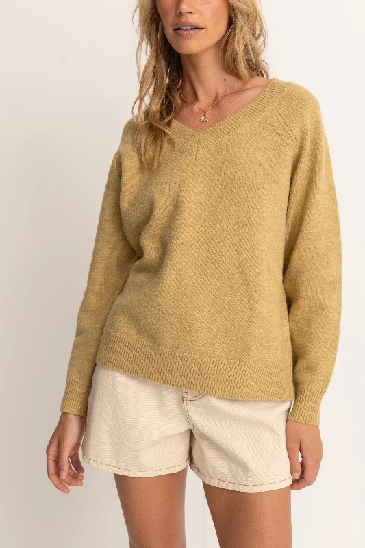 Moonstone Oversized V Neck Sweater Moss