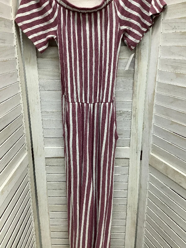 Striped Pattern Jumpsuit Love Tree, Size S