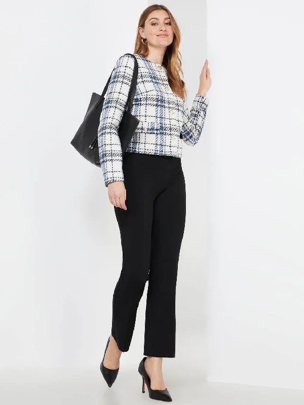 Plaid Boucle Waisted Blazer