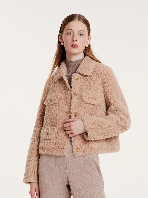 Beige Pure Wool Short Jacket