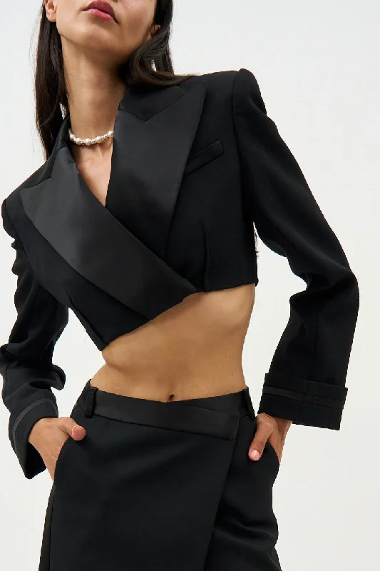 Clare Black Cropped Blazer