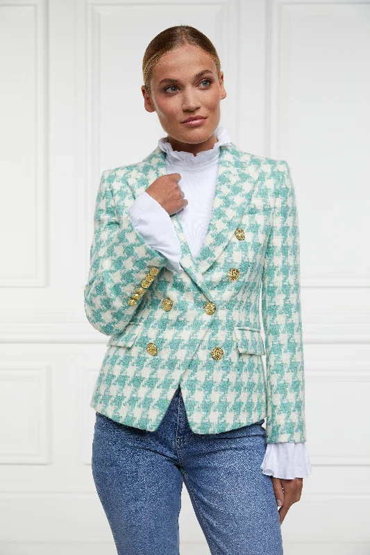 Knightsbridge Blazer (Large Scale Teal Houndstooth)