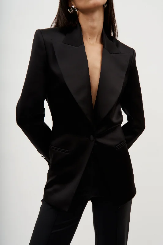 Single Button Black Blazer