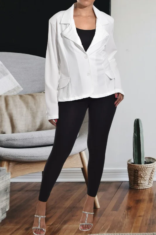 White Ladies Crop Coat