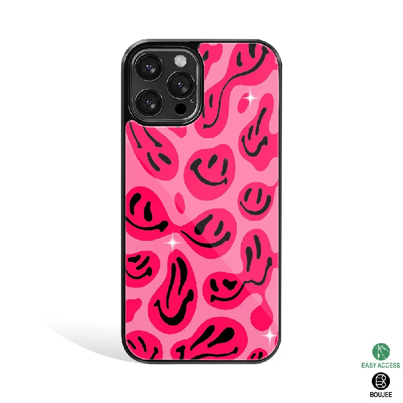 Acid Smiles Pink Phone Cover | Glass Case