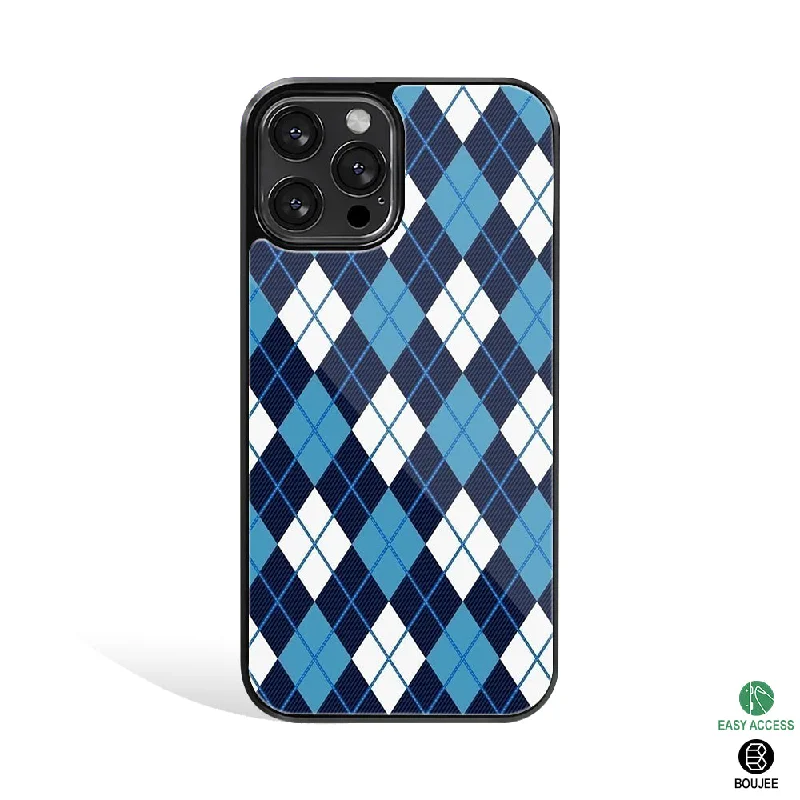 Argyle Blue Phone Cover | Glass Case