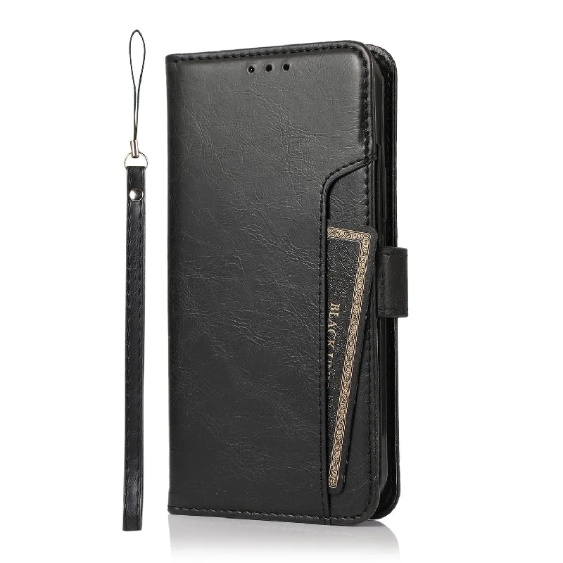 Indy Series Black Leather Wallet Case - iPhone 13