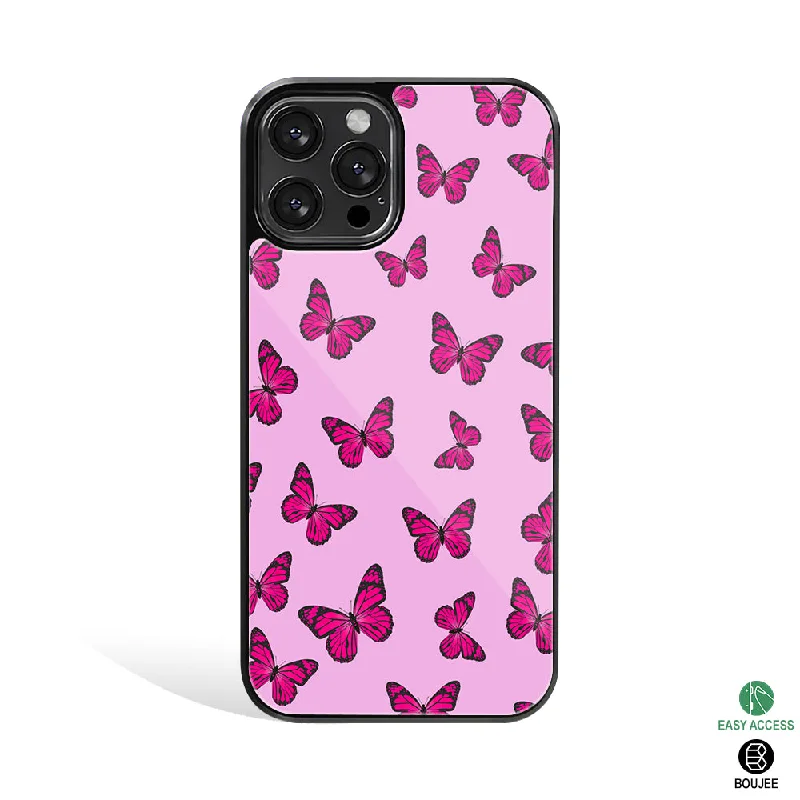 Butterfly Burst Pink Phone Cover | Glass Case