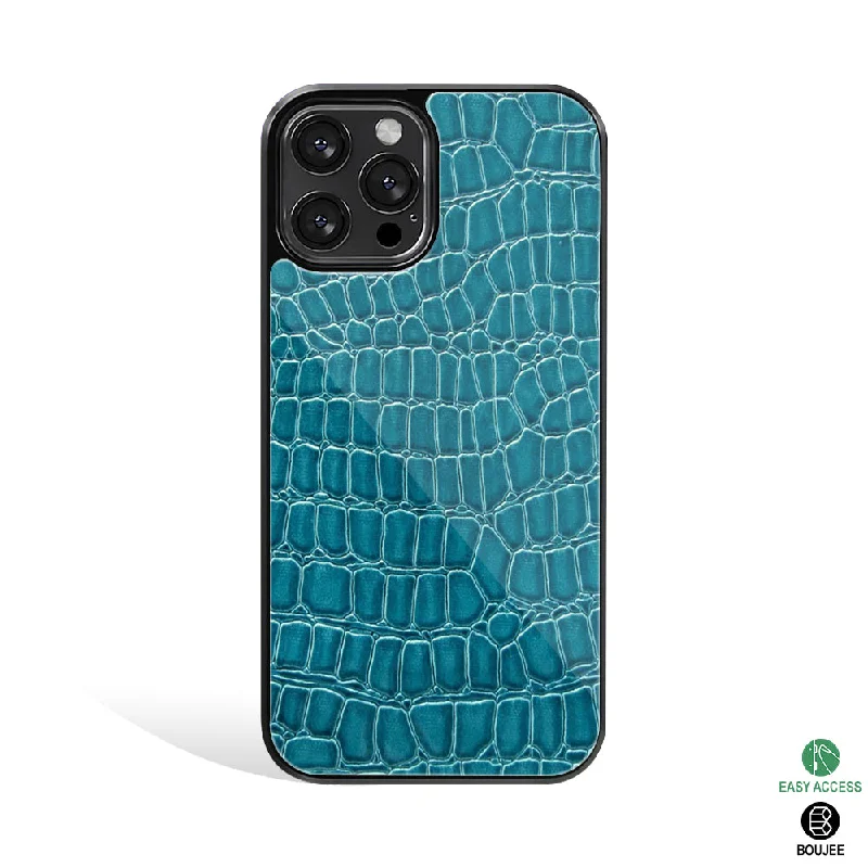 Croco Blue Phone Cover | Glass Case