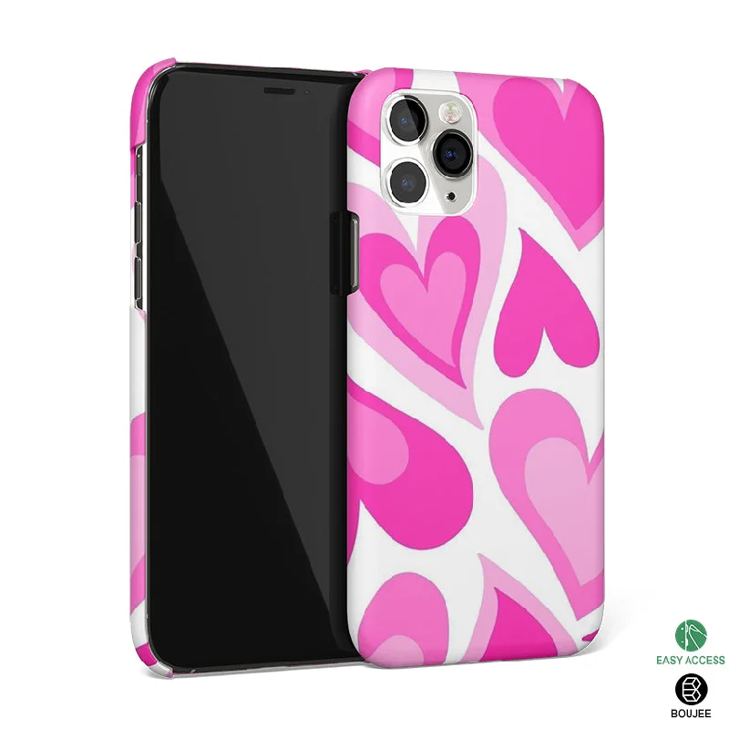 Pink Hearts Burst Phone Cover | Matte Case