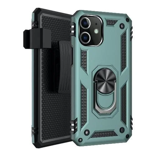 Military Series Green Kickstand Case - iPhone 12 mini