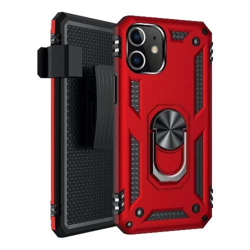 Military Series Red Kickstand Case - iPhone 12 mini