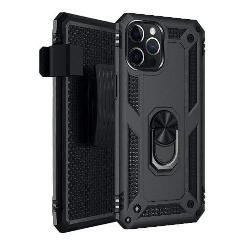 Military Series Black Kickstand Case - iPhone 12 Pro Max