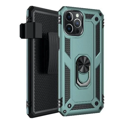 Military Series Green Kickstand Case - iPhone 12 Pro Max