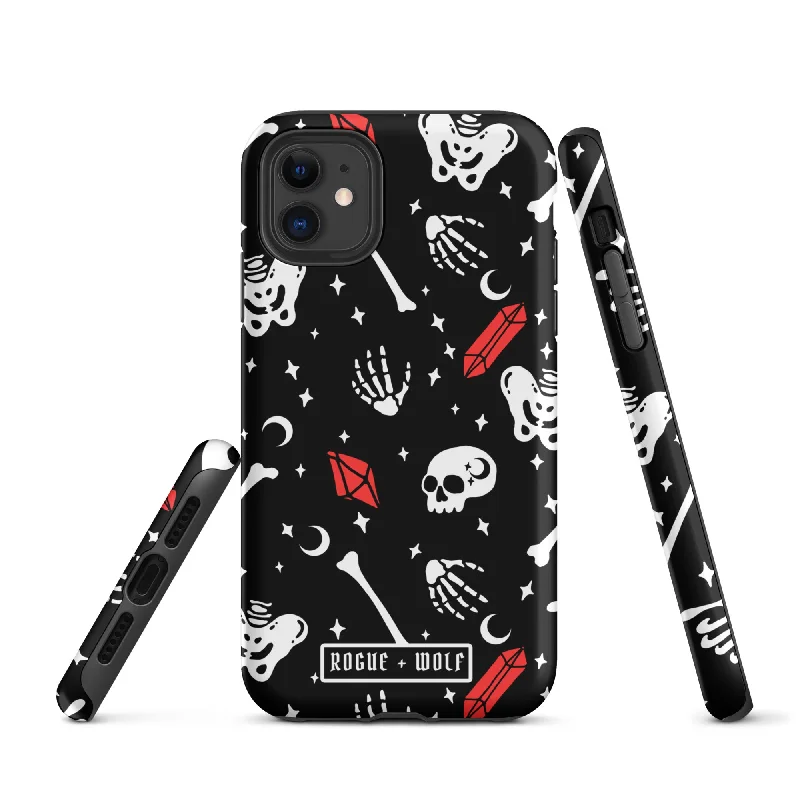 Skulls & Crystals Tough Phone Case for iPhone - Shockproof Anti-scratch Goth Witchy Accessories