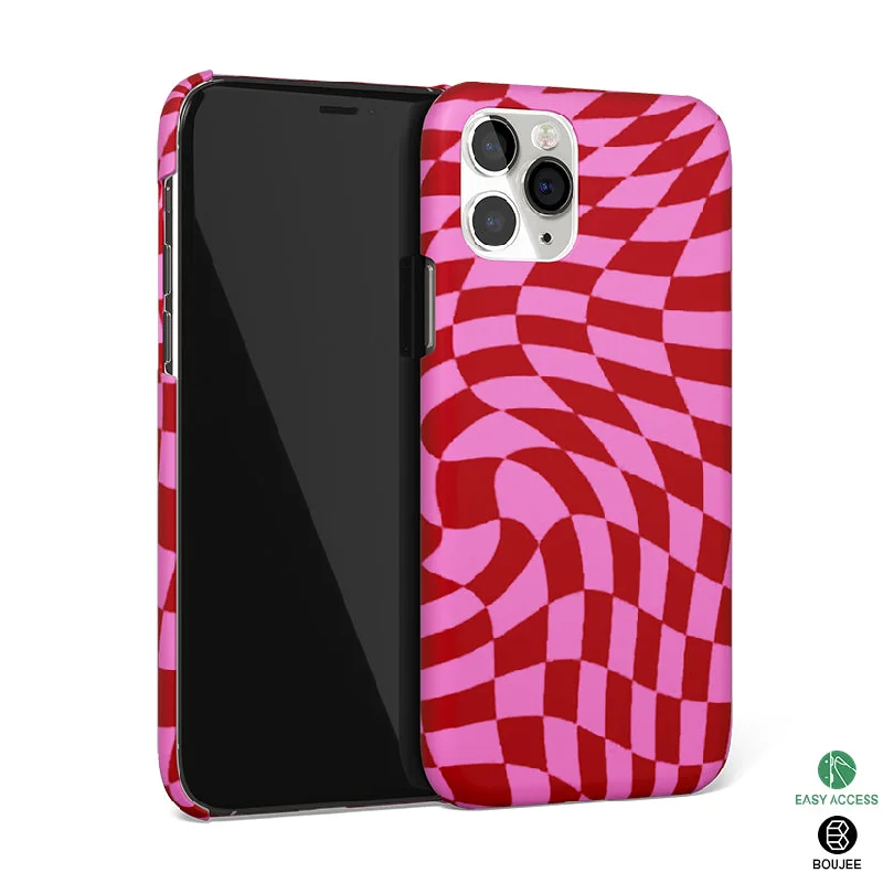 Trippy Pink Checkers Phone Cover | Matte Case