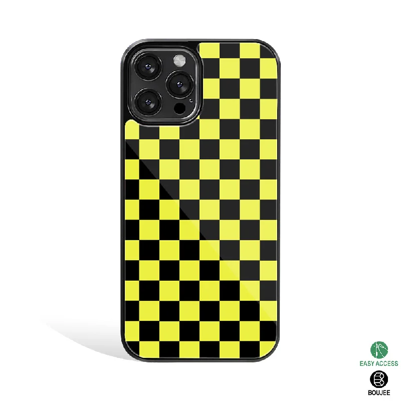 Yellow Checkers Phone Cover | Glass Case