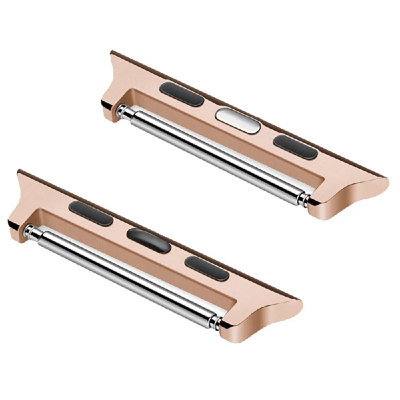 1 Pair 22mm Apple Watch (45mm) stainless steel strap connector - Rose Gold