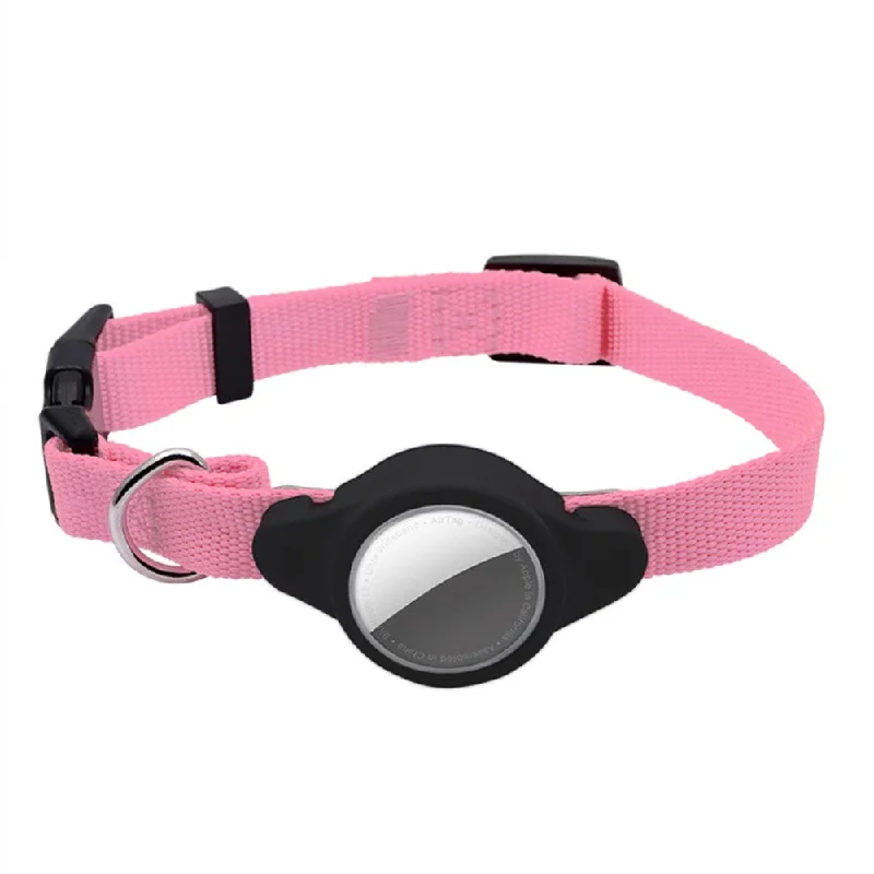 AirTags silicone cover with collar strap - Pink