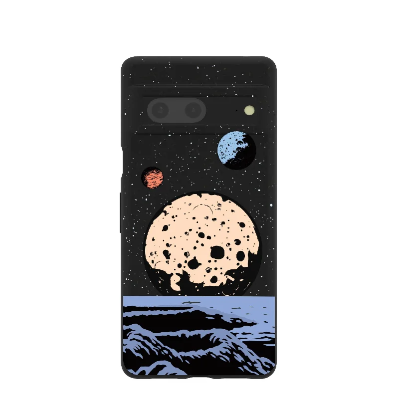 Black Retro Moon Google Pixel 7 Case