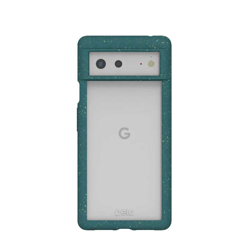 Clear Google Pixel 6 Case with Green Ridge