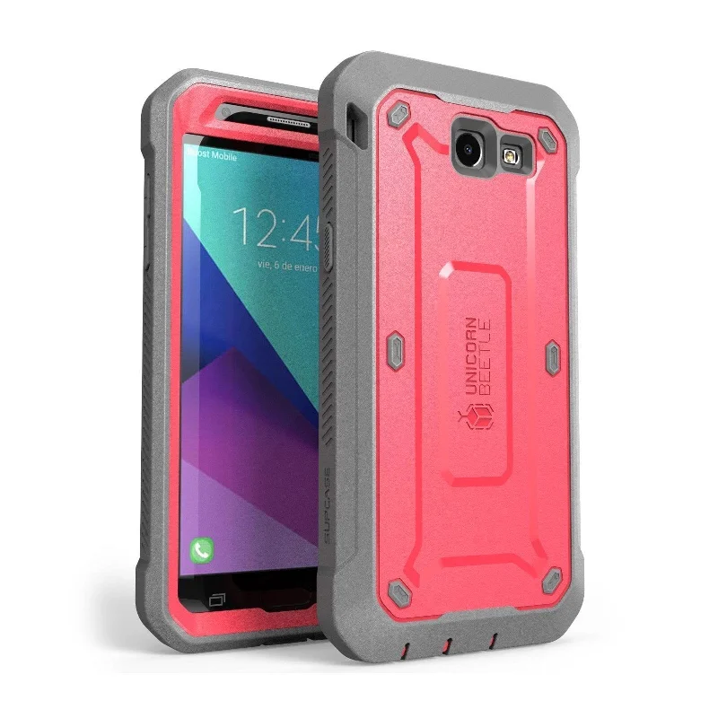 Galaxy J3 Emerge Unicorn Beetle Pro Full Body Rugged Holster Case-Pink