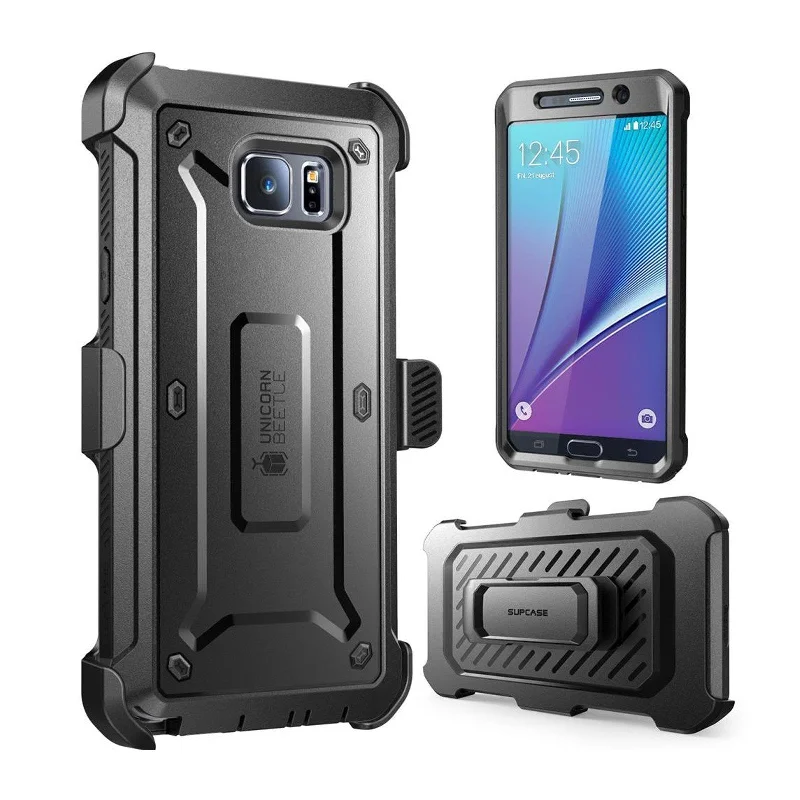 Galaxy Note5 Unicorn Beetle Pro Full Body Rugged Holster Case with Screen Protector-Black