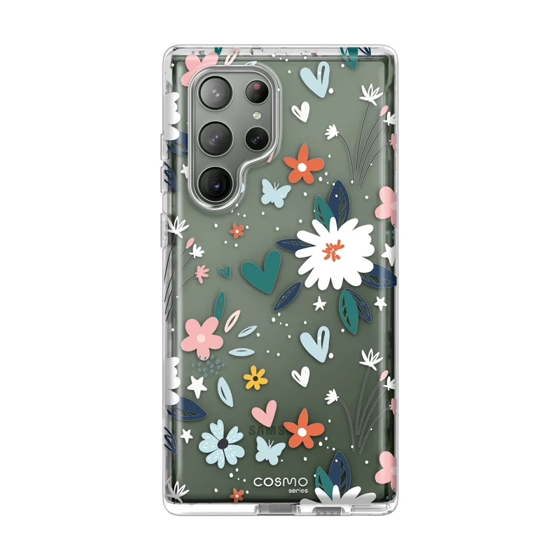 Galaxy S23 Ultra Cosmo Case -Flowers/Hearts