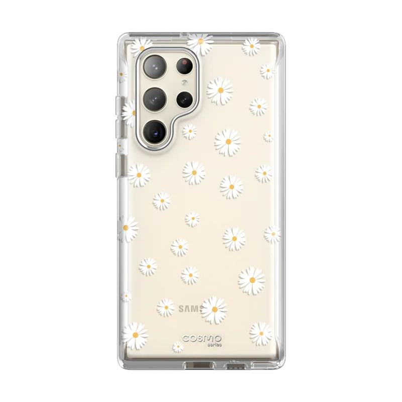 Galaxy S23 Ultra Cosmo Case -White Daisy