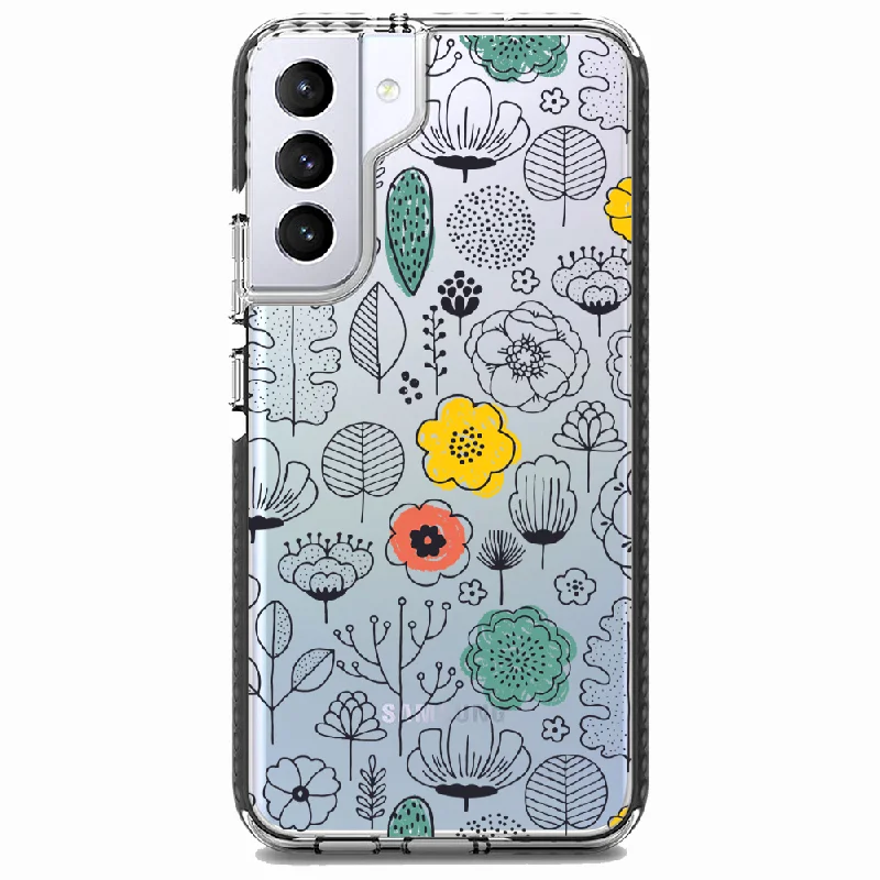 Minimal Scandinavian Flowers Impact Samsung Case