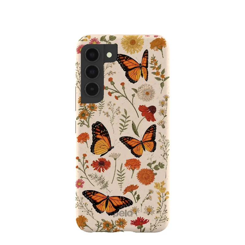 Seashell Monarch Butterfly Samsung Galaxy S22 Case