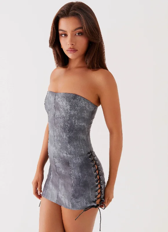 Better When I'm Dancing Mini Dress - Graphite