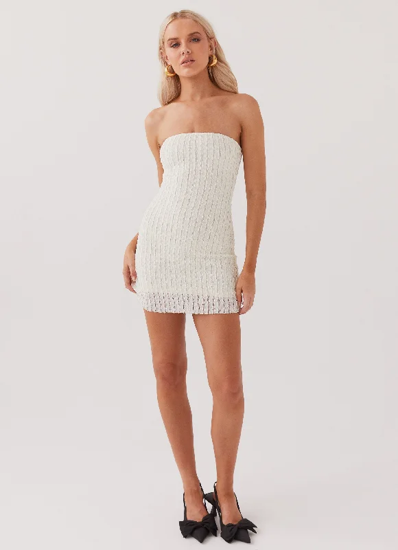 Calm Waters Knit Mini Dress - Cream