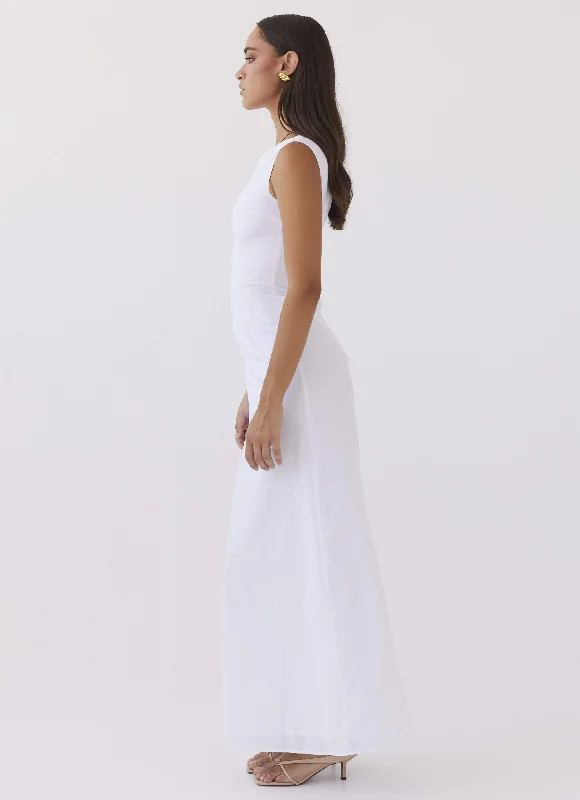 Eloise High Neck Maxi Dress - White