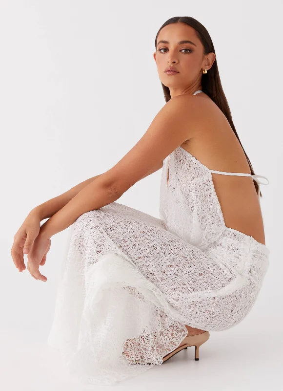 Elysia Lace Maxi Dress - White