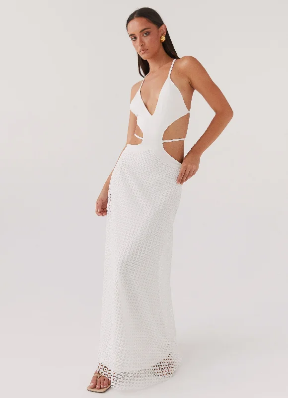 Enchanted Melodies Maxi Dress - White