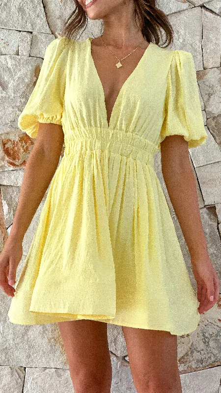 Erin Mini Dress - Yellow