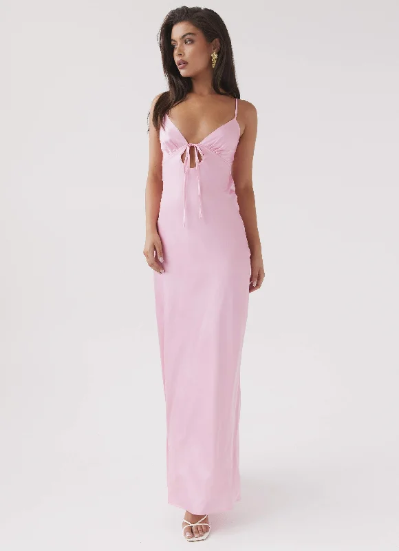 Flora Satin Maxi Dress - Candy