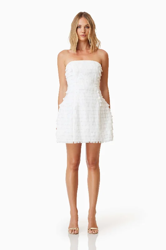 Hailey Strapless Mini Party Dress In White