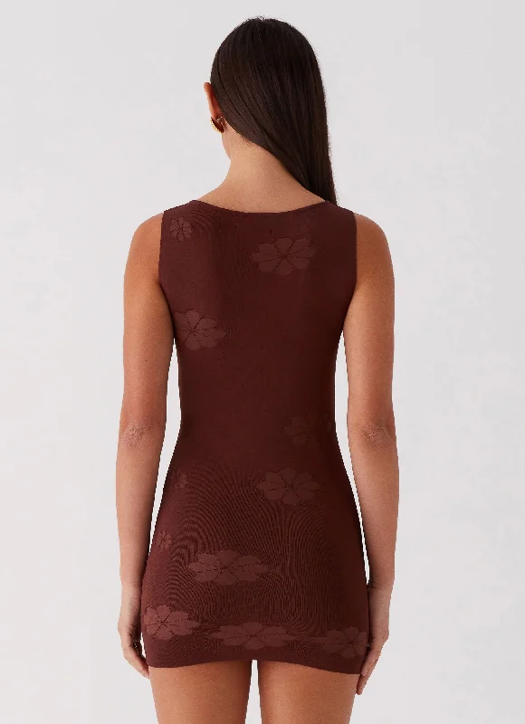 Holly Knit Mini Dress - Chocolate