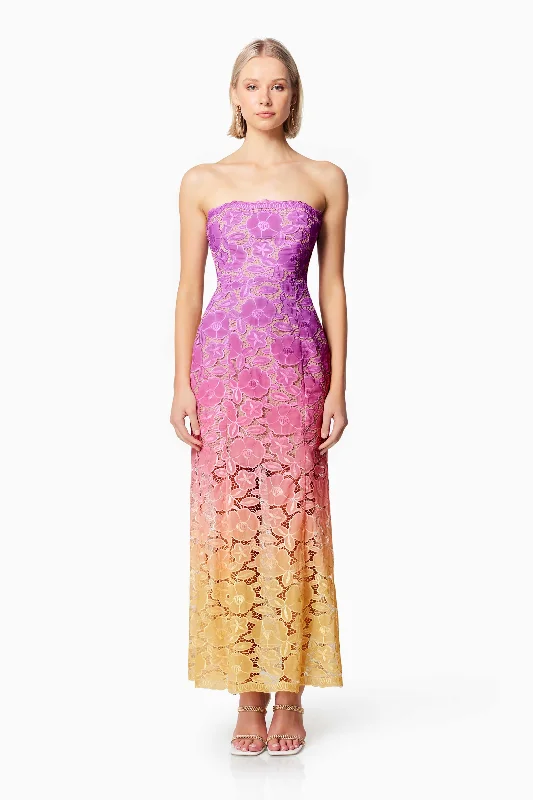 Mesmerizing Ombre Lace Maxi Dress In Purple