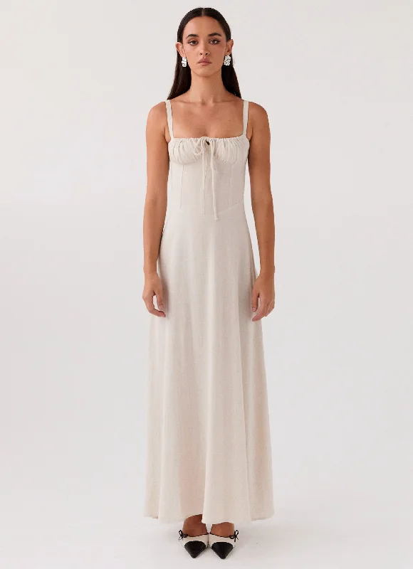 Mimi Linen Maxi Dress - Oatmeal