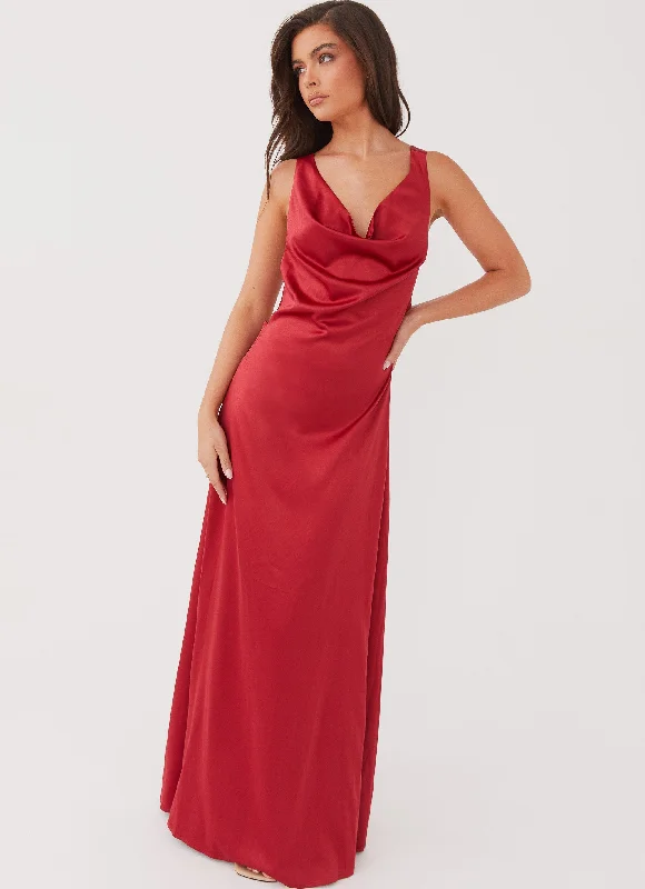 Musa Maxi Dress - Cherry Red