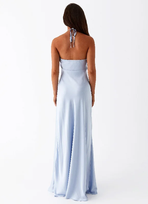 Noir Symphony Maxi Dress - Ice Blue