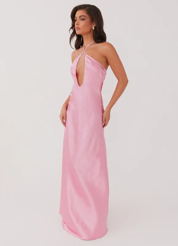 Noir Symphony Maxi Dress - Pink