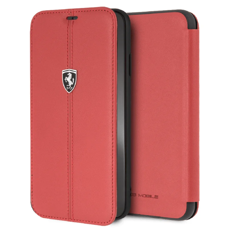 Official Ferrari Genuine Leather Heritage RED Case for iPhone XS Max