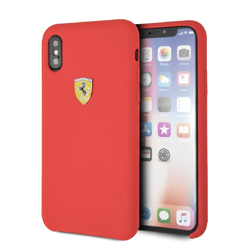 iPhone X / XS Case Ferrari Red Smooth Silicone Heritage